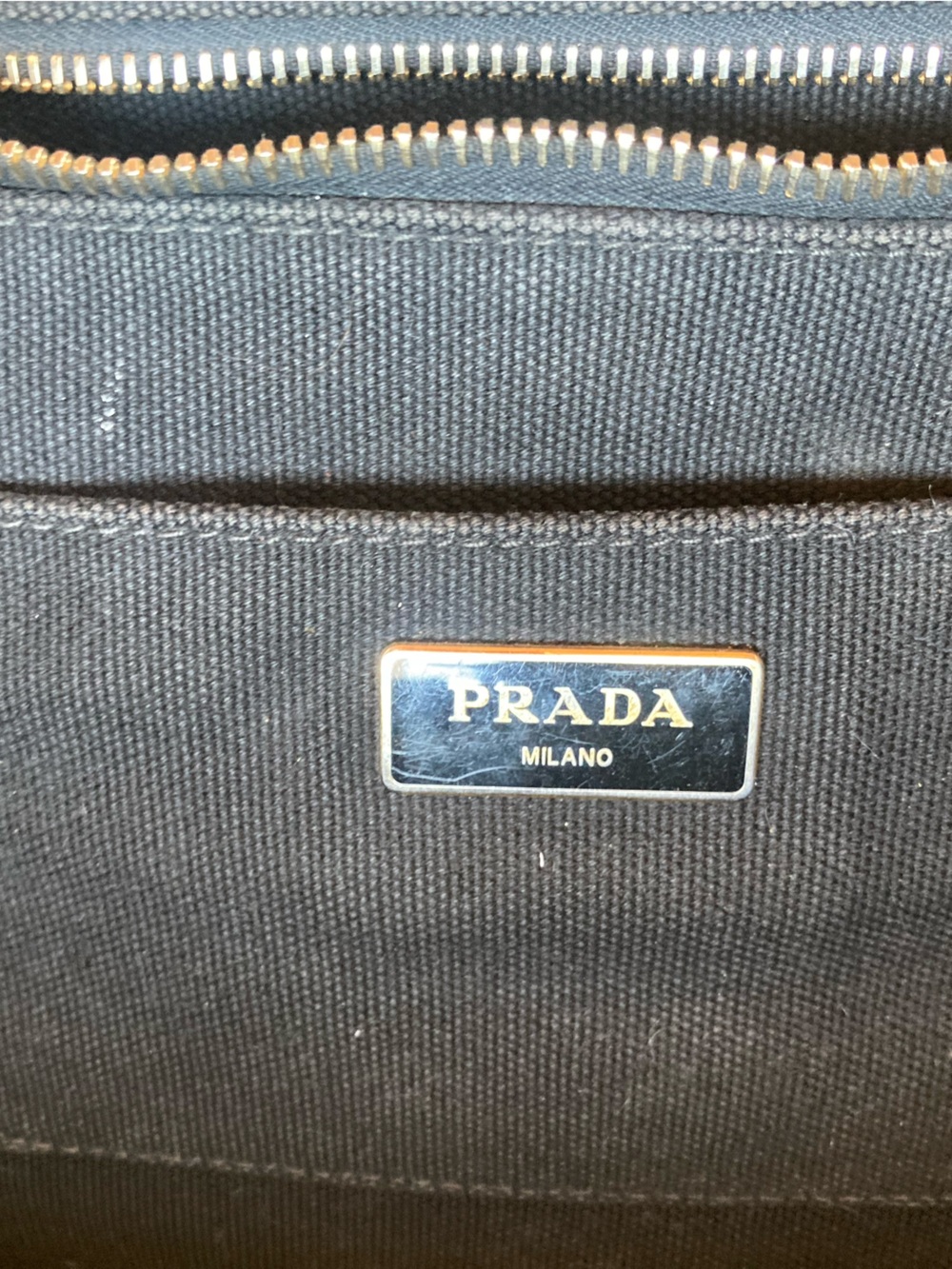 Authentic Prada Black Canvas Tote with Studs - Picture 7 of 9